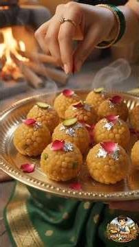 Making Motichur Laddu Step by Step | Ghibli Style AI Cooking | Rainy Evening Village #ghiblistyle
