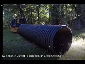 Twin 48 inch Culvert Replacement in Creek Crossing