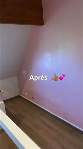 Avant après peinture rose pailletée