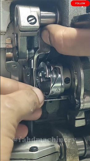 Inserting a new shuttle into the Singer sewing machine.#IndustrialSewing #SewingMechanic