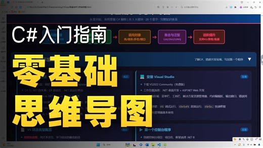 【C#零基础】一张思维导图搞定全部学习路线！5大模块·28章节·完整知识体系