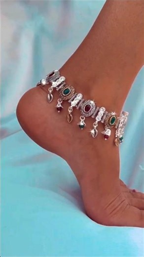 new silver bridal payal design #silverjewllery #shortvideo
