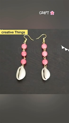 🌸Shell Earrings easy craft ✨@CreativeThings2017 #craftyhome