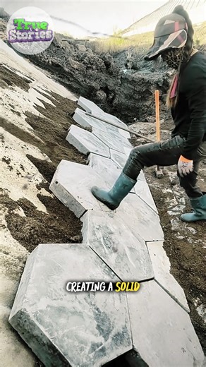 190K views · 473 reactions | worker placing large hexagonal concrete blocks | Alex Bennett | Facebook