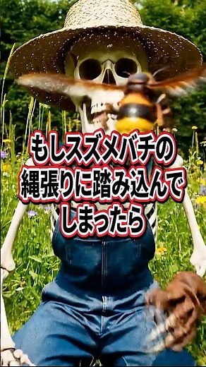 【毒を口で吸うな】もし、スズメバチに刺されたら!? #スズメバチ #蜂刺され #応急処置 #ポイズンリムーバー #アナフィラキシー #危険生物 #サバイバル #AI動画 #絶体絶命
