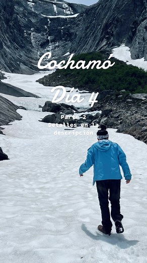 #COCHAMÓ #CHILE Día 4 - Parte 2 . Desde los primeros pozones, el camino que sigue no es más de media hora, pero hay que caminar prácticamente por las rocas, así que tengan mucho cuidado🫶🏻 . No hay como un mirador definido, pero mucha gente se queda viendo el paisaje en donde comienza la nieve, ya que hay pozones para meterse, piedras más planas para sentarse, etc., y los más curiosos y atrevidos siguen caminando por la nieve (no hay un camino definido) hasta ver el glaciar! Nosotras no seguimo