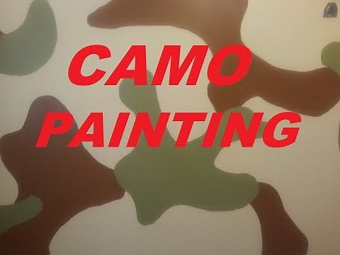 How To Paint a Camo Pattern on a Wall: Easiest Best Way to Camouflage Kids Room / Man Cave Decor