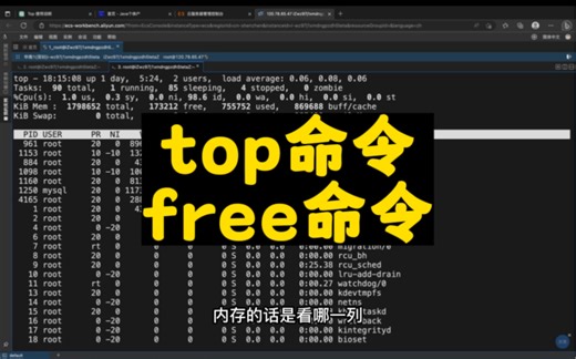 top命令free命令
