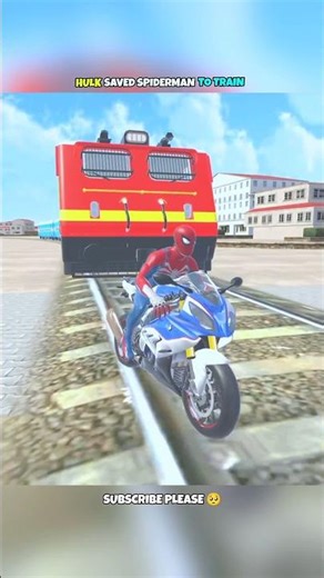 Hulk Rescues Spider Man from A TrainIndian Theft Auto | #gta5 #indiantheftauto #shorts #viralshorts