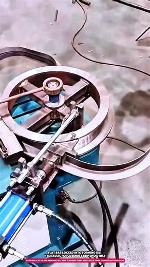 Hydraulic Flat Bar Bending Machine Forming Steel Rings With 25mm x 6mm Strip Precision
