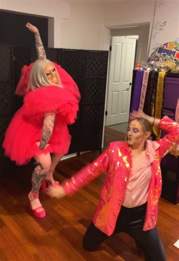 Don’t recommend trying to record this dance in your living room after coming home tipsy 🤣 @Jaxon Coke #drag #wlw #lesbians #dragqueen #dragking #lesbiansoftiktok #dragkingsoftiktok #dragqueensoftiktok #performers