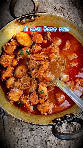 Village Style Lunch Desi Chicken Curry @mamunvlogodia #chicken #chickenrecipe #shorts