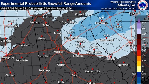 How much snow will Georgia see this weekend? Winter storm 2026 nears