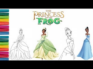 Coloring Princess Tiana👑🐸 | Disney Princess Coloring Pages