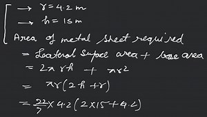 How much metal sheet is required to make an open cylindrical ta... | Filo