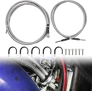 LEAPTREND 819-846 Braided Fuel Line Compatible with Chevy/Chevrolet Silverado GMC Sierra 1500 Classic 2500 HD 3500 HD 2004-2010, Stainless Steel