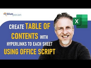 Excel Table of Contents for Sheet Tabs with Hyperlinks | Create Automatically | Office Script Macro