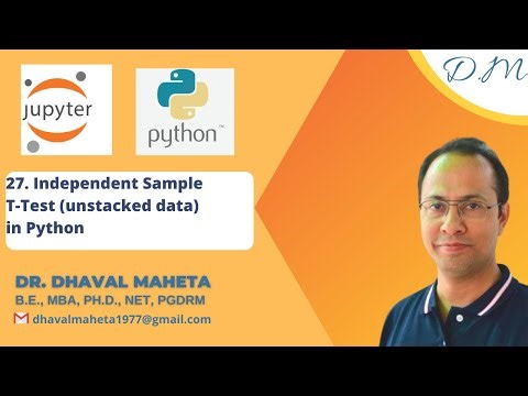27. Independent Sample T Test (unstacked data) in Python || Dr. Dhaval Maheta