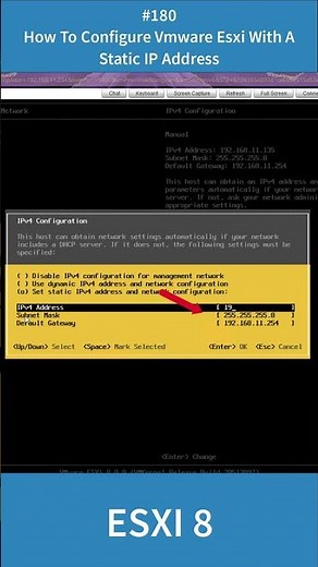 How to configure VMware ESXI with a Static IP Address