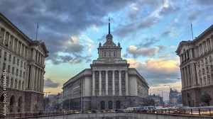 Former Bulgarian Communist Party Headquarters HDR time-lapse