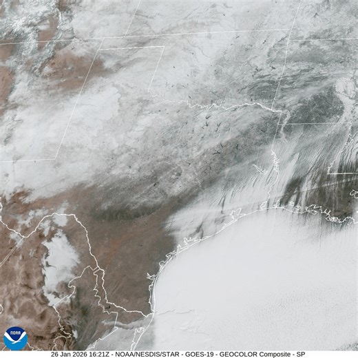 1/26 - now that the clouds have mostly cleared, check out all the sleet and snow across the region! Continue to take it slow on the roads in the coming days and stay warm!❄️ | US National Weather Service Fort Worth Texas