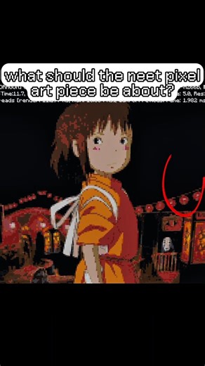 I made pixel art of the Spirited Away movie in Minecraft.