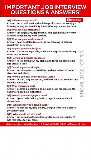 11 Most Important Job Interview Questions and Answers