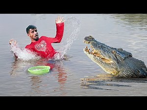 2 Crocodile Attack Man in River at Fishing Time | Animal Attack fisherman Man Fun Made Movie