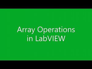 Simple Array Operations in LabVIEW