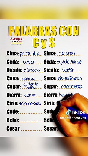 Palabras que cambian con C y S
