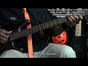 Spooky Scary Skeletons Slap Bass Guitar Cover - LESSON AVAILABLE