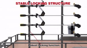 ELITEWILL 4 Place Weed Eater Racks for Open Trailers Trimmer Rack Weedeater Rack for Trailer Landscape Truck Holder Lawn Equipment Accessories w/Lock