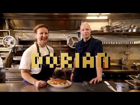 Max Coen and Angela Hartnett cook dry aged Red snapper linguine with a tomato sauce and basil.