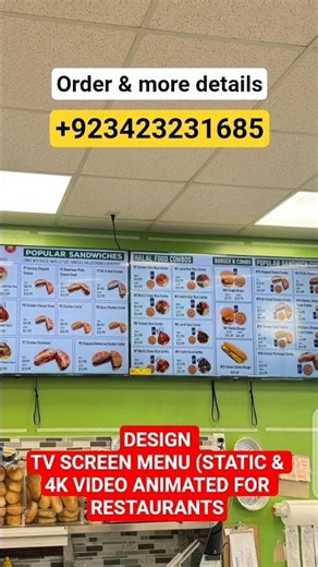 DESIGN MODREN TV SCREEN MENU, How To make food Menu For Restaurants