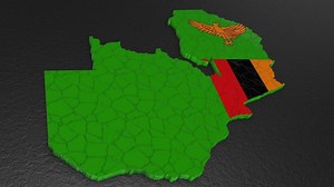 Zambia map 3d. 3d map of Zambia.