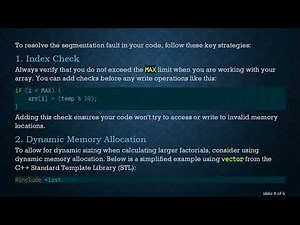 Understanding and Resolving Segmentation Faults in C+ + Factorial Calculations