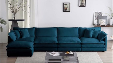 76.7” Oversized Gray Loveseat Sofa, 2 Seater Large Sectional Couches for Living Room, Chenille Fabric Modular Sectional Sofa, Deep Seat Home Sofas Set, Love Seat Couches