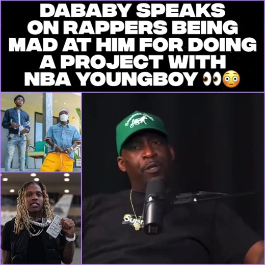 #DaBaby speaks on rappers being mad at him for doing a project with #NBAYoungBoy 👀😳 #fyp #viral #trending