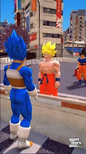 TEAM SUPER GOKU vs TEAM SUPER VEGETA 😱 EPIC SLAP BATTLE! (Who wins?) #gta5 #shorts