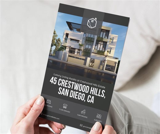 Luxury Real Estate Brochure Template | Bi-fold Brochure | Property Listing | Realtor Marketing | Canva Design - Etsy