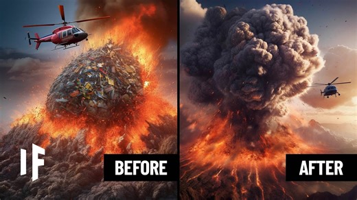 How throwing all trash into a volcano would change Earth
