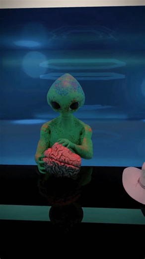 Alien Eats a Cowboy’s Brain 👽🤠 | Blender 3D Animation Short #alien #3danimation #blender3d
