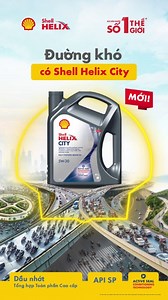 ✨ ĐƯỜNG KHÓ CÓ SHELL HELIX CITY BẢO VỆ ĐỘNG CƠ, KHÔNG NGỪNG TIẾN TỚI Thường xuyên chạy giữa phố xá đông đúc, kẹt xe, đường khó và phải nhấp nhả chạy-dừng liên tục, chắc hẳn anh em nào cũng lo lắng cho động cơ xe nhanh xuống cấp và hao tốn nhiên liệu. Đã có Shell Helix City 5W-30 – dầu nhớt tổng hợp toàn phần cao cấp từ khí tự nhiên hóa lỏng, với tiêu chuẩn API SP vượt trội, đảm bảo máy mát - mượt - mạnh, duy trì hiệu suất trên mọi cung đường khó. 🛡️ Chạy-Dừng liên tục, vẫn mượt mà động cơ: An t