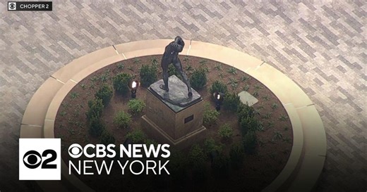 Discus thrower statue unveiled at new home on Randall's Island