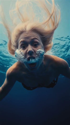 AI Actress Hunted By a Massive Shark Underwater 😱