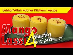 Mango Lassi | Easy and Quick Recipe | Aam ki Lassi | Subhan'Allah Rabiya Kitchen's Recipe