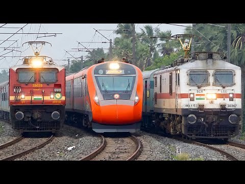 [18 In 1] Train Videos HIGH SPEED Indian Trains | Vande Bharat + Rajdhani + Super Fast Trains