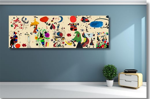 Joan Miro Extra Large Wall Art Canvas,joan Miro Painting Print Art Canvas,modern Canvas Wall Art Print,office Room Decor,abstract Artworks - Etsy