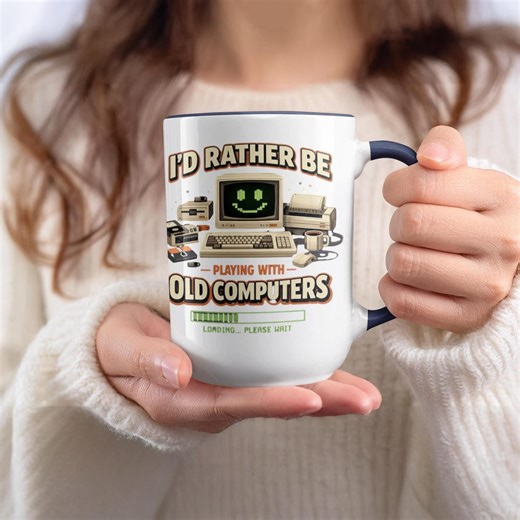 Retro Computer Mug, Funny Geeky Gift, Old School Tech Mug, Programmer Mug, Vintage PC Mug, Computer Lover Gift, Loading Please Wait Mug - Etsy