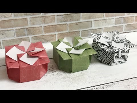 【折り紙箱】オシャレな箱を作ってみた！作り方 /Origami Present box.Giftbox.